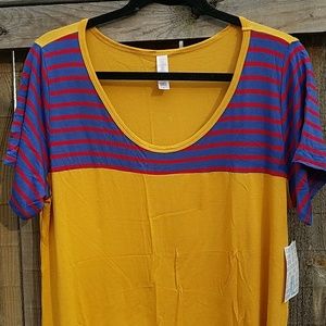 Classic T striped solid mustard